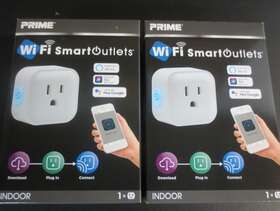 Prime 054732830824 Wi-fi Smart Outlet Indoor Works With Google Home And Amazon Alexa Easy Setup - 2pk