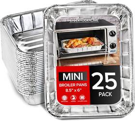 2107 Stock Your Home 25 Pack- Mini Toaster-oven Broiler Pans Single Serve For Perso