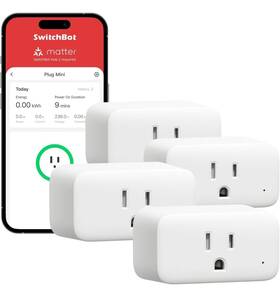 W1901401 Switchbot Wifi 2.4g Apple Homekit Energy Monitor 15a Smart Plug Mini 4 Pack