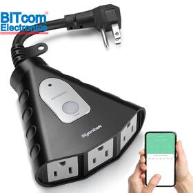 Bhc1804-wifi Syantek Wifi Outlet Smart Outdoor Plug With 3 Ground Outlets Compatible Amazon Al