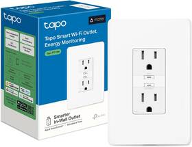 Tapo 445050417409 Smart Plug Wi-fi In-wall Outlet Matter Compatible Energy Monitoring 15a