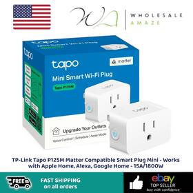 Ej7235048 Tapo Tp-link Matter Compatible Smart Plug Mini Compact Design 15a/1800w Max