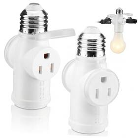 Tavirela Yc-e27-05 2-pack Light Socket Outlet Adapter Upgraded Flame Retardant And Dust Proof All