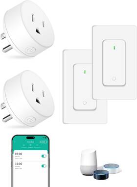 Tech 2sw1-ak2-2r05-wifi Smart Plug Wifi Plugs Compatible With Alexa And Google Home Outlet Timer