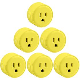 E-17159 Torchstar 6-pack Smart Plug Work With Alexa Mini Outlet Wifi Yellow Finish