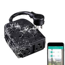 R1-sy8spl-wifi-blk Torchstar Litedge Outdoor Smart Plug Wifi 2-in-1 Power Outlet Compatible With