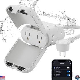 Pqr20 Visit The Elegrp Store Outdoor Smart Plug Waterproof Ip66 Wifi Dual Socket And Google Compatible