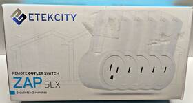 Zap5lx 015012376432 Zap 5lx -etek City Remote Outlet Switch 5 Outlets- 2 Remotes Nib C2