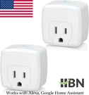 2 Pack Mini Smart Wifi Plug Outlet Socket Work With Alexa/google Home Etl White. Fixed Price $16.99.
