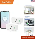 Approved Mini Smart Plugs Voice-controlled & Group Sharing Enabled, 2 Pack. Fixed Price $23.99.