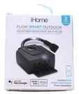 Ihome Flow Outdoor Smart Plug With Dual Sockets, Weatherproof IPX3 Wifi. Fixed Price $24.99.