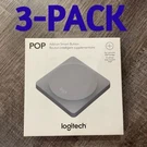 (3-PACK) Logitech Pop Add-on Smart Home Switch Button Alloy Grey 915-000302. Fixed Price $12.95.