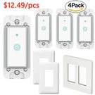 4 Smart Wifi Light Switch Remote Alexa Google Home Ifttt Voice Control. Fixed Price $49.99.