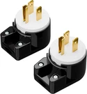 (2PACK) Nema 5-15P 15A 125V Right Angle Plug, 2PACK, Black Color. Fixed Price $18.99.