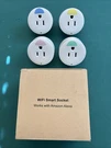 Four Amysen Mini Smart Socket Wifi Outlet Plugs/switches. Alexa. YX-WS01. Vgood.. Fixed Price $8.99.