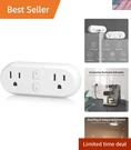 Dual Socket Smart Plug With Timer Function - 15A Wifi Control, No Hub Required. Fixed Price $18.04.