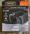 Defiant Smart Outdoor Plug With Outlets - 15 Amp Black 1006 101 242. Fixed Price $12.99.