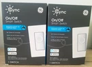 Set 2 Ge Cync On/off Smart Light Switch With Wi-fi 3 Way Control White New!. Fixed Price $62.50.