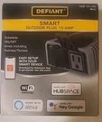 Defiant Smart Wi-fi Outdoor Plug W/ Outlet Black 15A 120V. Fixed Price $12.99.