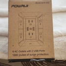 Powrui AHR-508 Surge Protector Outlets Usb Ports 1680J White. Fixed Price $14.99.