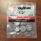 Taymac 1/2" Closure Plugs CP450S. Fixed Price $8.00.