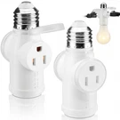 Tavirela 2-PACK Light Socket Outlet Adapter, Upgraded Flame Retardant & White. Fixed Price $15.99.
