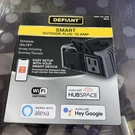 Defiant Smart Wi-fi Bluetooth Outdoor Plug With Outlets Black HPPA52CWB. Fixed Price $9.60.