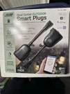 New Feit Electric Wi-fi Dual Outlet Smart Outdoor Plug 2 Pack. Fixed Price $30.00.