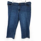Simply Vera Wang Capri Jeans Women 24W Blue Denim Stretch Cropped Slit He. Fixed Price $17.99.