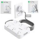 Lencent 2 Prong 6 Outlet Power Strip Surge Protector 4 Usb Flat Plug 3M. Fixed Price $23.39.