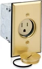 Leviton 1-GANG Single Receptacle Floor Box, Tamper-resistant, Brass Finish, 15-A. Fixed Price $40.00.
