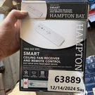 Hampton Bay Smart Ceiling Fan Remote & Receiver 1006 022 993 Wifi Device. Fixed Price $35.00.