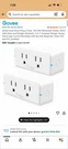 Govee H5082 Smart Plug Pack 15A Wifi Bluetooth 2-OUTLETS Alexa/google. Fixed Price $12.00.