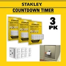3PACK -stanley 3-PRONG Grounded Digital Countdown Timer W/repeat Function. Fixed Price $27.00.