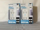Two (2X) Merkury Wi-fi Smart 4-OUTLET Extender Surge Protection Alexa/google -1A. Fixed Price $39.88.