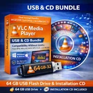 Vlc Media Player Usb & Cd Bundle 64GB 3.2 Portable Video Audio Window. Fixed Price $19.99.
