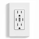 Elegrp 30W 3-PORT Usb Wall Outlet With Dual Type C, Ul Listed, Matte White. Fixed Price $24.50.