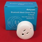 Amysen Bluetooth Mesh Smart Plug, 4 Pack, Compatible With Alexa Only YX-WS01A. Fixed Price $8.88.