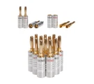 Banana Plug Audio Screw 24K Gold Plated Speaker Wire Jack Connector Pack Lot. Fixed Price $100.38.