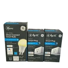 By Ge Indoor Smart Plug & Lightbulb W/ Alexa Google Assistant 3PCS.. Fixed Price $35.97.