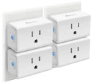 Kasa Smart Plug Mini 15A Wifi Outlet Works W/ Alexa & Google, No Hub 4PACK White. Fixed Price $54.99.