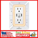 Multi Plug Outlet Surge Protector - Powrui 6 Extender With 3 Usb Ports.... Fixed Price $14.99.