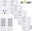 Bn-link Wireless Control Outlet Plugs With 2 Remotes And 5 Sockets Indoor. Fixed Price $27.99.