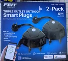 Feit Triple Outlet Outdoor Smart Plugs. Works With Alexa And Google Home. 2-PACK. Fixed Price $17.00.