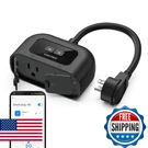 Eightree 5GHZ Outdoor Smart Plug Waterproof IP44 Wifi 2 Outlets Ale. Fixed Price $43.58.